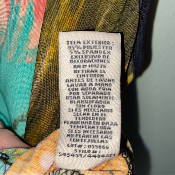 Vintage Brushstroke Color Block Chiffon Casual Pant Tank 2 pc Set Size S - Picture 12 of 12